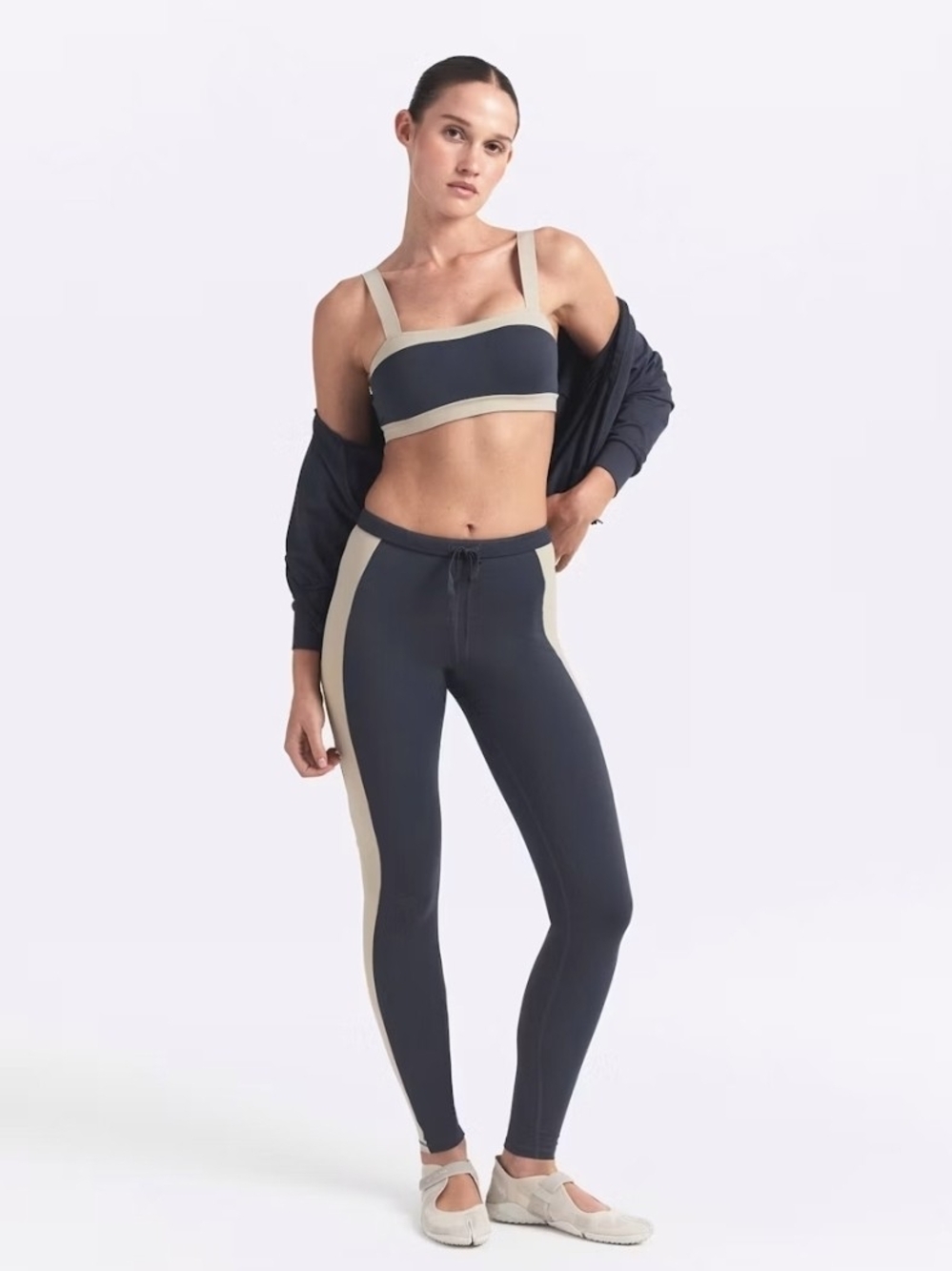 Skims Nike Navy & Cream High-Waist Colorblock Leggings